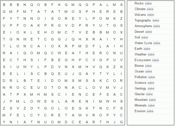 Word search earth science created