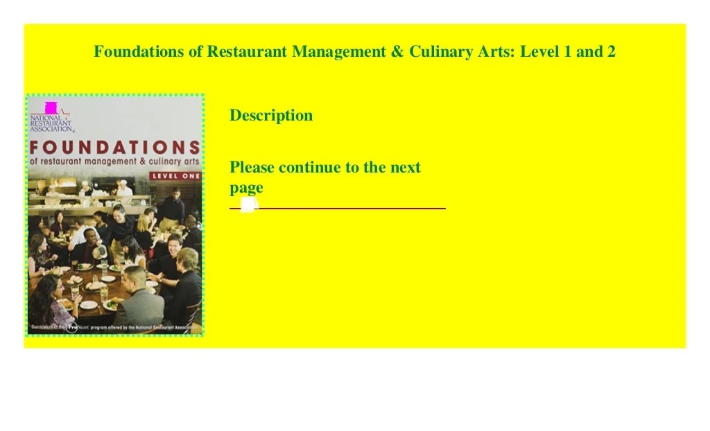 Culinary foundations diploma